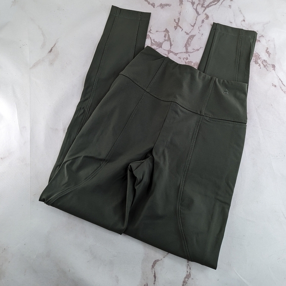 ADAY Leggings Womens Green Brakes On Pant Pull On A Day High Rise Crop Ankle - Picture 7 of 11